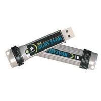 Flash Survivor stick USB 2.0 / 8 GB / dual-channel SLC NAND / constructie aluminiu / rezistent la soc, 200 m apa