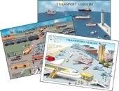 Transportul aerian+maritim+terestru - set 3 planse