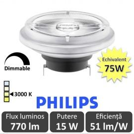Bec LED Philips - MASTER LEDspot LV AR111 D 15-75W 24D 930 alb-cald