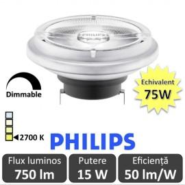 Bec LED Philips - MASTER LEDspot LV AR111 D 15-75W 40D 927 alb-cald