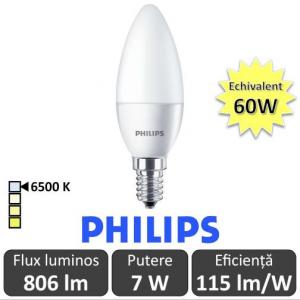 Bec LED Philips - CorePro LEDcandle 7-60W E14 230V B38 alb-rece