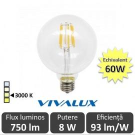 Bec LED Glob Vivalux 8W 750lm E27 GGF125