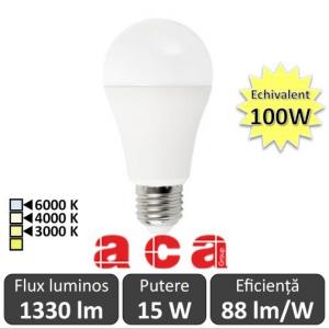 Bec LED Aca LED E27 15W A60 3000/4000/6000K