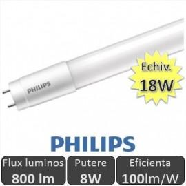 Tub LED Philips CorePro LEDtube 600mm 8W 865 C 230V Glass, alb-rece
