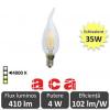 Bec led aca - classic filament led 4w deco e14 4000k alb-neutru