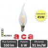 Bec led aca - classic filament led 6w deco e14 2700k
