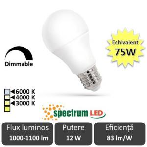 Bec LED Spectrum DIMABIL 12-75W E27 alb-cald/neutru/rece