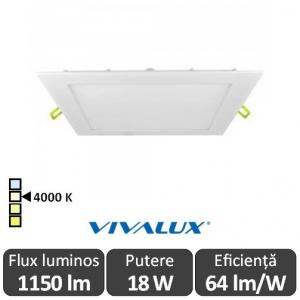 Vivalux Panou GRID LED Panel 18W CL/W 4000K Alb sau Negru