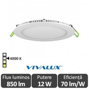 Vivalux Panou ESTE LED Rotund 12W CL/W 4000K Alb sau negru