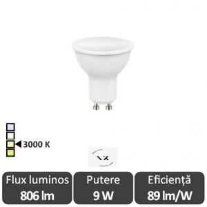 VK Light Bec LED SPOT GU10 9W 3000K