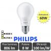 Bec LED Philips - LED bulb set 3 bucati 8W -60W A60 E27 alb-cald sau alb-neutru