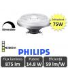 Bec LED Philips - MASTER LEDspot LV AR111 D 15-75W 45D 930 alb-cald