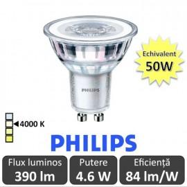 Bec LED Philips - CorePro LEDspotMV 4.6-50W GU10 840 36D alb-neutru