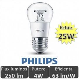 Bec LED Philips - LEDluster 4W P45 CL 230V E27 alb-cald