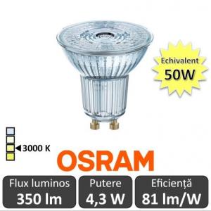 Bec OSRAM LED SPOT GU10 4.3W-50W 3000K