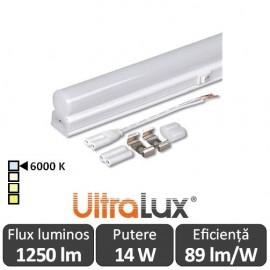 Ultralux Tub LED Thermoplastic 14W T5 1200mm 6000K alb-rece