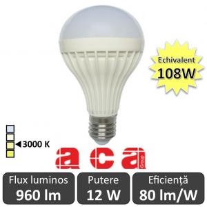 Bec LED Aca - Senzor miscare 12W A70 230V E27 alb-cald