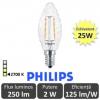Bec LED Philips - Classic Filament LED 2W ST35 E14 827 alb-cald