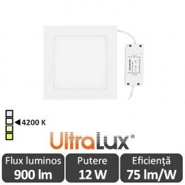 Ultralux Panou Led 12W Alb-Neutru LPSB1801242