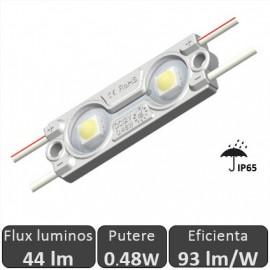 Modul LED 0.48W SMD5050 12Vdc IP65, alb-rece