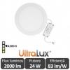 Ultralux panou led rotund 24w alb-neutru lprb2202442