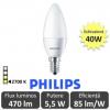 Bec LED Philips - CorePro LED candle frosted 5,5W E14 230V B35 alb-cald