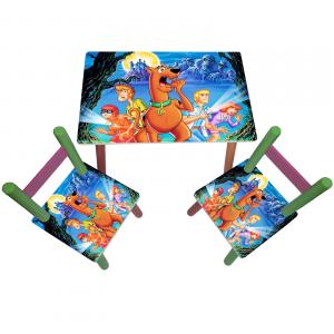 Masuta copii cu 2 scaunele Scooby Doo