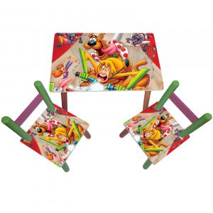 Masuta copii cu 2 scaunele Shaggy si Scooby Doo