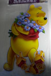 Sticker Pooh cu flori mic