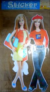 Sticker mediu Barbie si Prietena