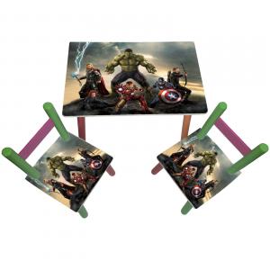 Masuta copii cu 2 scaunele Avengers
