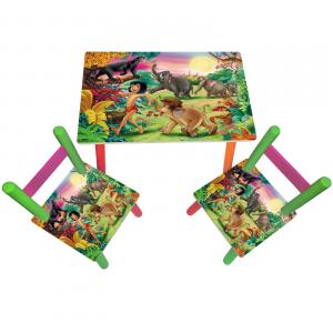 Masuta copii cu 2 scaunele Cartea Junglei Mowgli