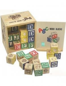 Joc Cuburi din lemn cu litere si cifre