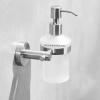 Dispenser sapun lichid sticla cu suport inox satinat STEEL prindere perete