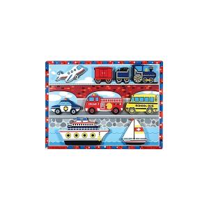 Melissa & Doug - Puzzle lemn in relief Mijloace de transport MD3725