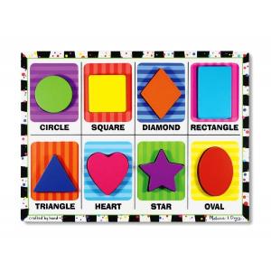 Melissa & Doug - Puzzle lemn in relief Forme geometrice MD3730