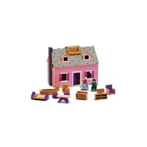 Melissa & Doug - Casuta de papusi din lemn pliabila MD3701