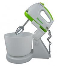 Mixer cu bol Hausberg BH-3505, accesorii inox, 250W, 7 viteze, alb/verde