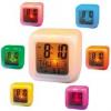 Ceas cub multicolor digital cu alarma si termometru