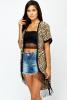 Tassel hem leopard print kimono