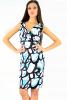 Rochie Liz imprimeu turquoise (masuri 36-42)