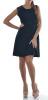 Rochie neagra cu piele ecologica pe umar 11233