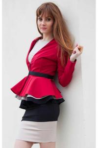 Jacheta cu peplum rosie dr71