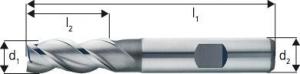 Freza cilindro-frontala, scurta, tip W, 3 taisuri, DIN844B K HSS-Co8%, 12,00mm, Forum