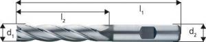 Freza cilindro-frontala, lunga, tip N, 4 taisuri, DIN844L HSS-Co8%, 20,00mm, Forum