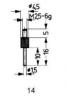Varf palpator pt ceas comparator, otel, racord filet M2.5, tija cilindrica, desen14/ 1,5mm, K&#2013265924;fer
