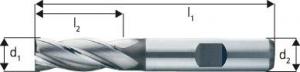 Freza cilindro-frontala, scurta, tip W, 4 taisuri, DIN844K HSS-Co8%, 8,50mm, Forum