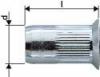 Piulite nituri oarbe, otel zincat, standard, cap inecat, M5x7x13,5, Gesipa