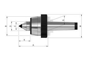 Varf rotativ cu piulita de extragere si capat din carbura, coada MK5, R&#2013266166;hm