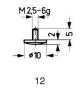 Varf palpator pt ceas comparator, carbura, racord filet m2.5, bombat,